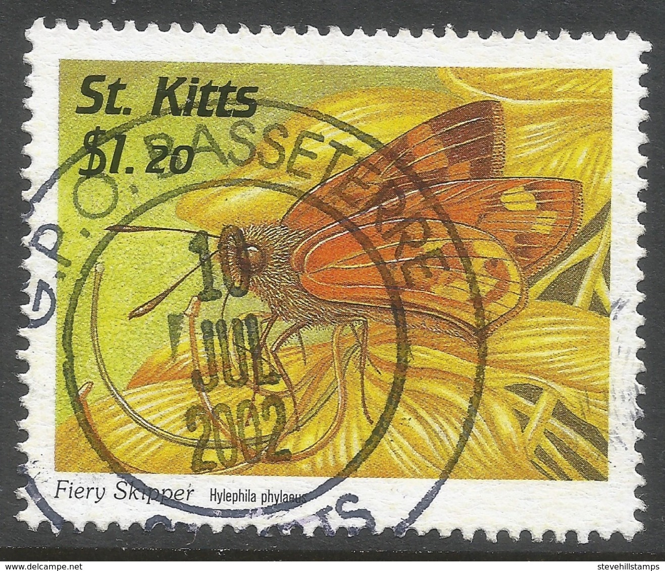 St Kitts. 1997 Butterflies $1.20 Used. SG 509 - St.Kitts And Nevis ( 1983-...)