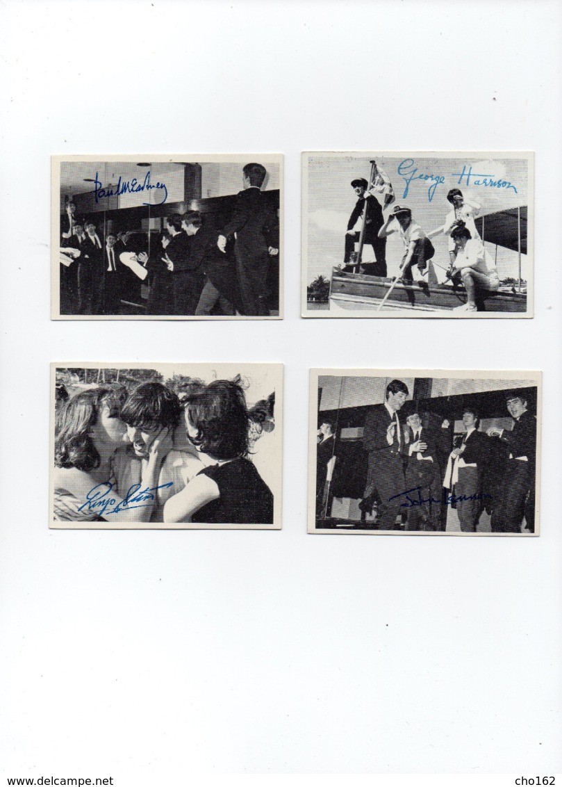 4x Cartes Photo Image Dédicacées THE BEATLES (9x6,5 Cm) - Autres & Non Classés