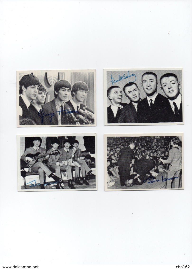 4x Cartes Photo Image Dédicacées THE BEATLES (9x6,5 Cm) - Autres & Non Classés