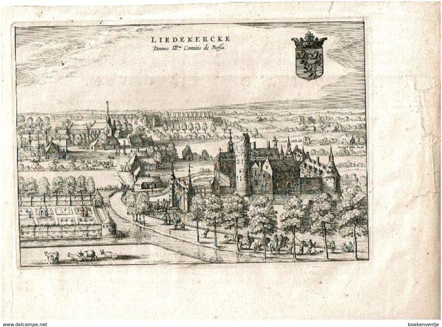 Liedekercke Domus Illumi Comitis De Bossu 1649 - Prenten & Gravure