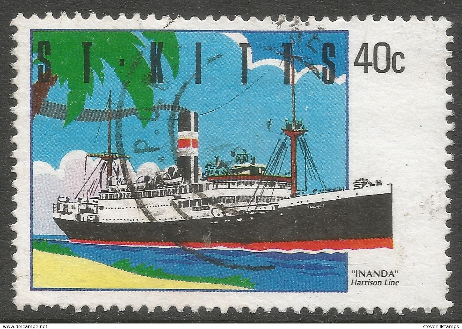 St Kitts. 1990 Ships. 40c Used. SG 316 - St.Kitts And Nevis ( 1983-...)