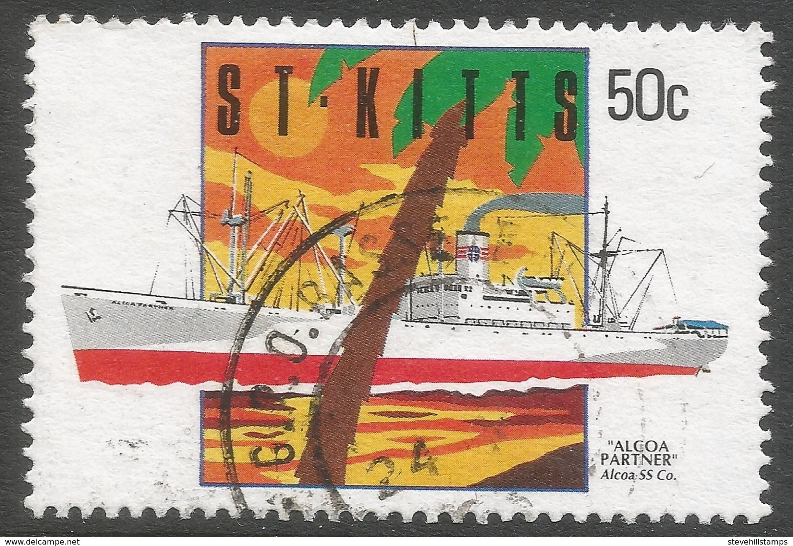 St Kitts. 1990 Ships. 50c Used. SG 317 - St.Kitts And Nevis ( 1983-...)