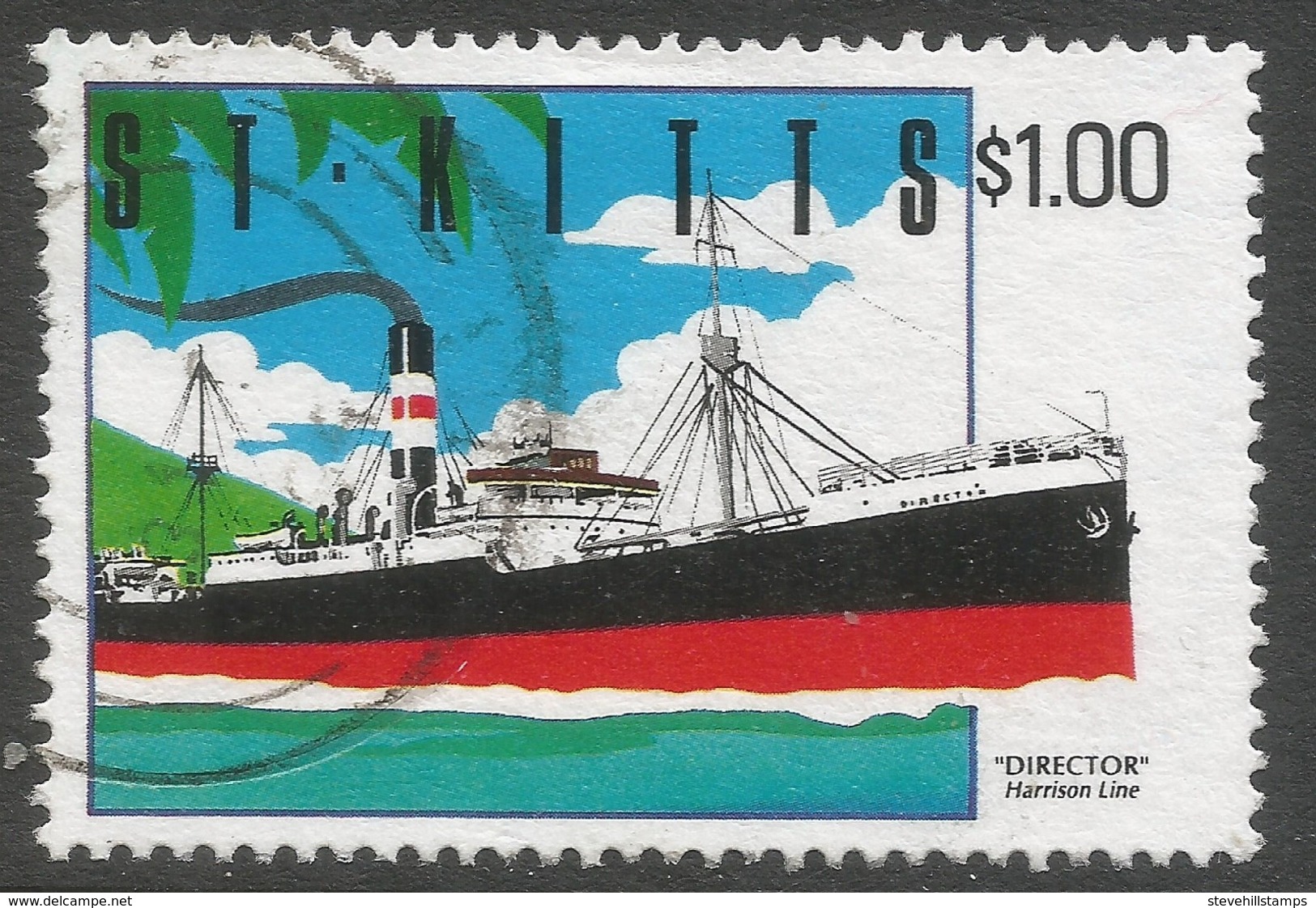 St Kitts. 1990 Ships. $1 Used. SG 320 - St.Kitts Y Nevis ( 1983-...)