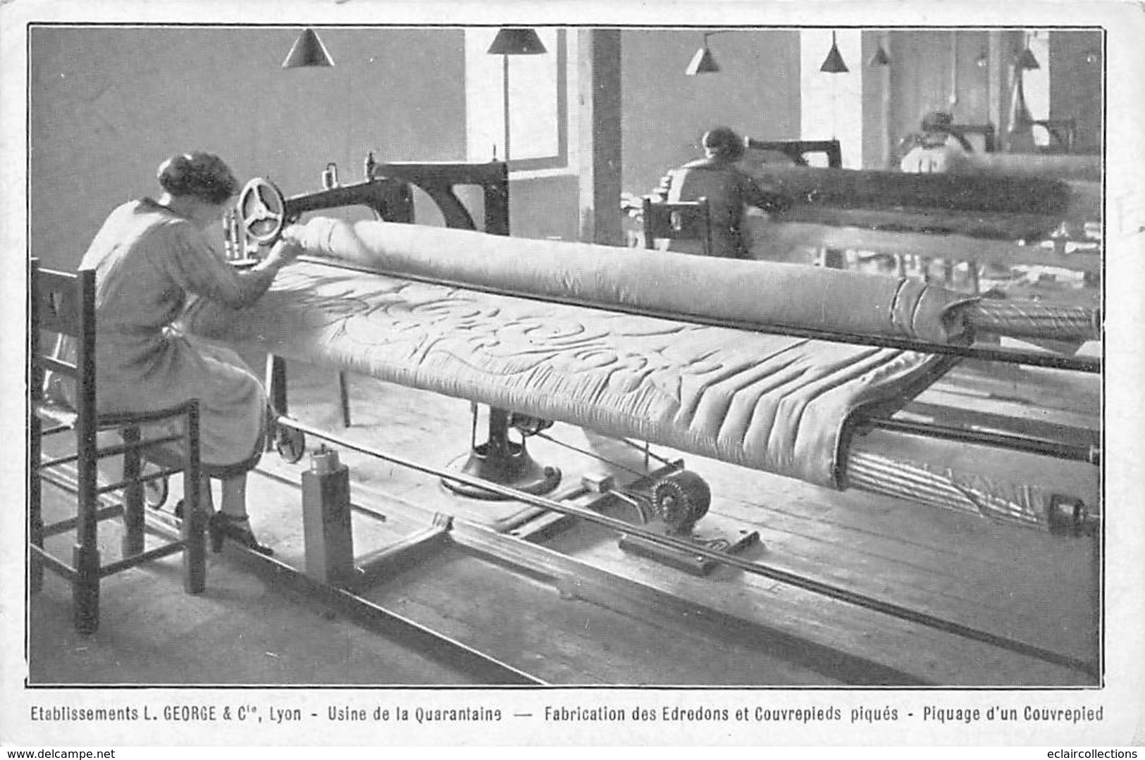 Thème.  Métiers Divers. Textile    69   Lyon     Fabrication Des édredons. Piquage D'un Couvrepied    (Voir Scan) - Otros & Sin Clasificación
