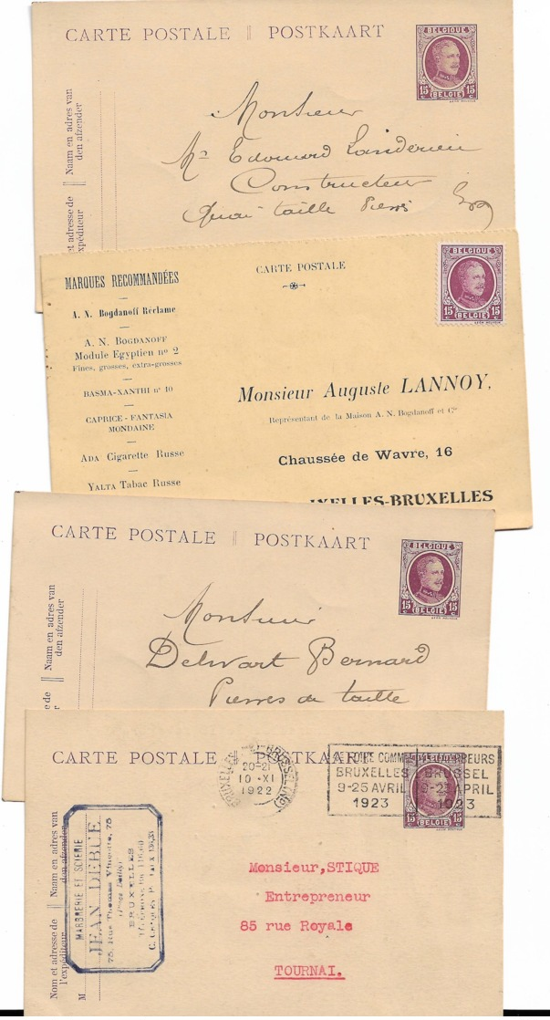 Lot 8 Entiers  Dont Un  Franchisé  "syndicat Des Carrieres De Porphyre à Lessines  Voir Scan 3 - Cartes Postales 1909-1934