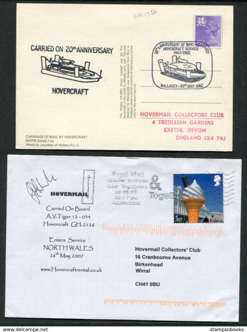 GB North Wales Hovercraft Cover + Postcard - Maritime