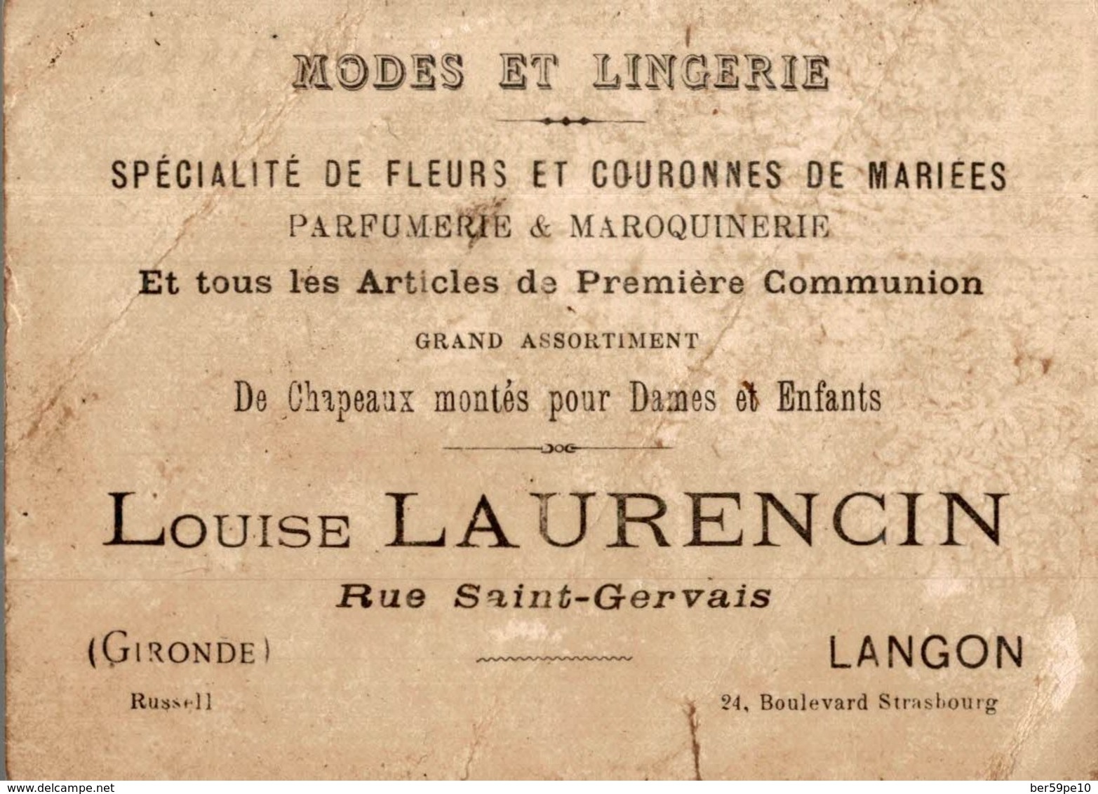 CHROMO MODE ET LINGERIE LANGON  CARTE GEOGRAPHIQUE  ILE DE LA REUNION - Autres & Non Classés