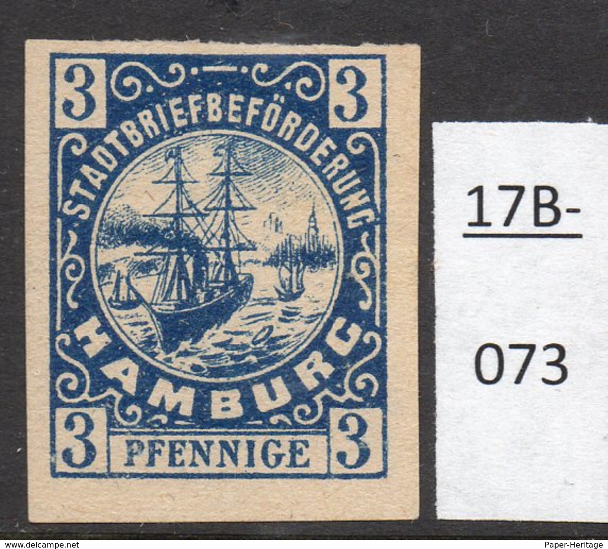 Germany Deutschland Privatpost Local Post Stadtpost : Hamburg Mi. D. 11U Mint No Gum (1). - Private & Local Mails