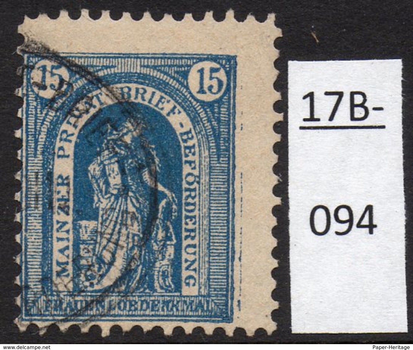 Germany Deutschland Privatpost Local Post Stadtpost :  Mainz Mi. C. 34A Used. - Private & Local Mails