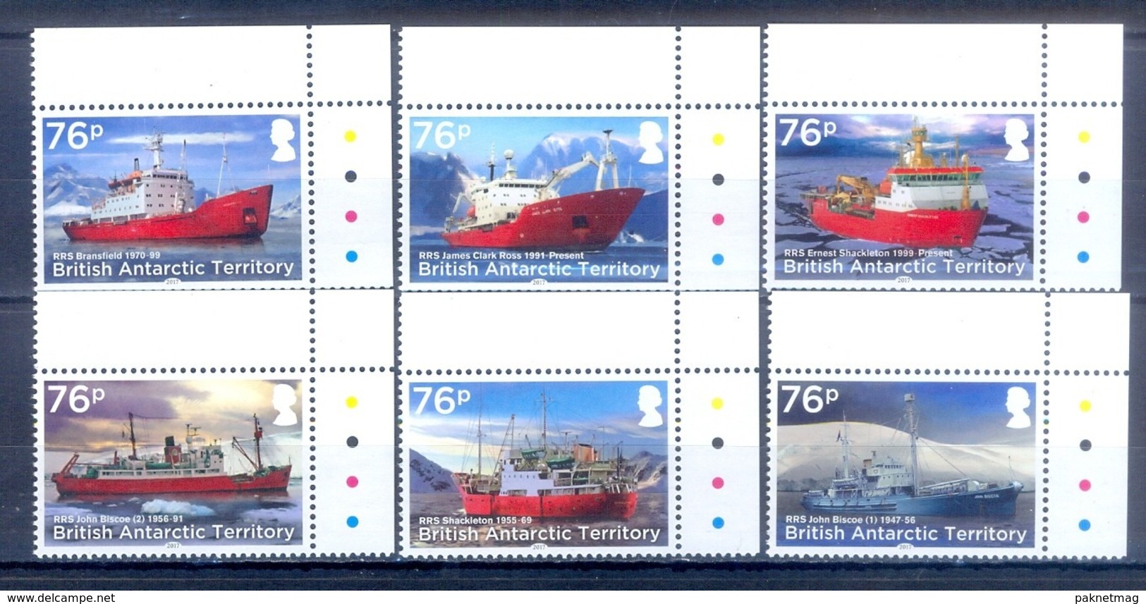 G175- British Antarctic Territory 2017 Transport Research Ships Mountains. - Ships