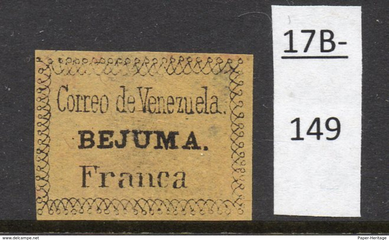 Venezuela - 1854 BEJUMA Local - FRANCA - Railway Interest, See Text - Venezuela