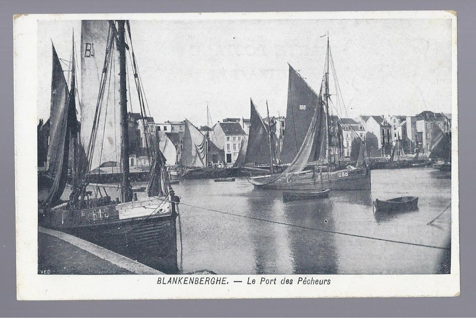 BLANKENBERGE BLANKENBERGHE LE PORT DES PÊCHEURS VERSO: PUB. CHOCOLATERIE CONFISERIE DE LA COUR J. FIERENS MOLENBEEK BRUX - Blankenberge