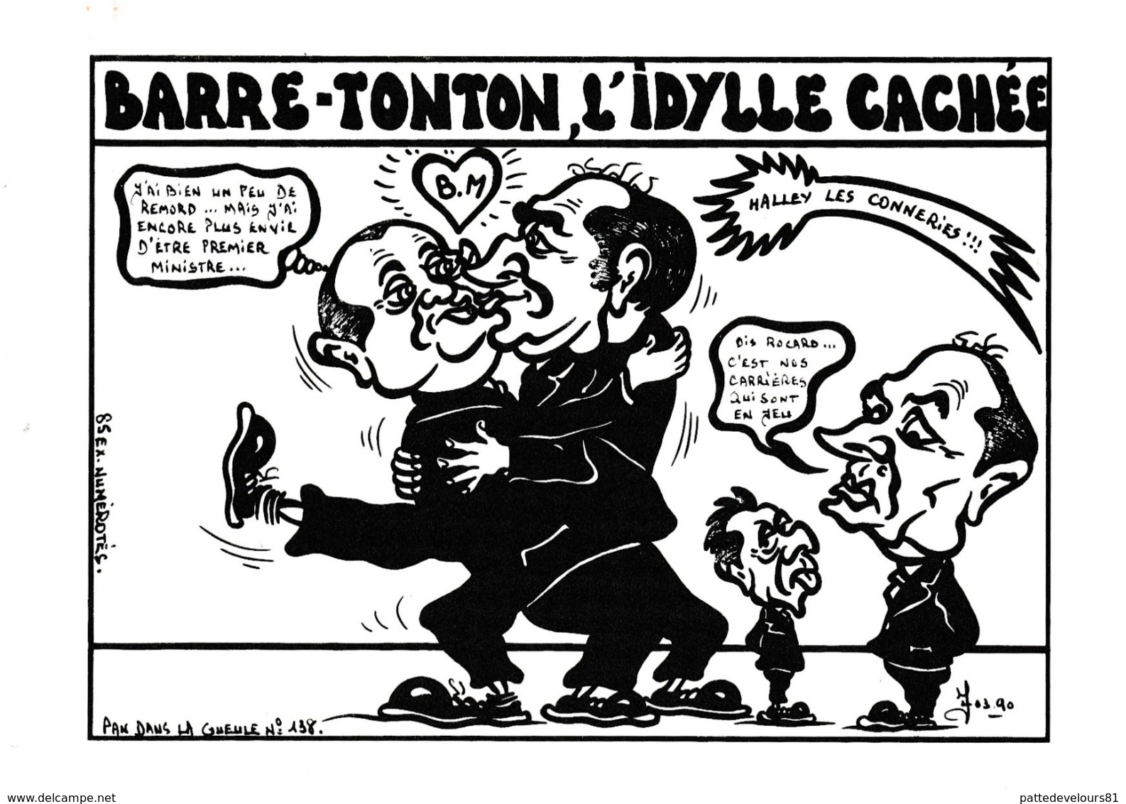 CPM Caricature Satirique Politique J. CHIRAC BARRE MITTERRAND FABIUS Tirage Limité Illustrateur 2 Scans - Satirical