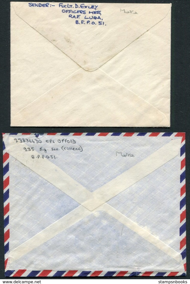 1963-5 GB Field Post Offices X 3 Covers/cards Malta FPO 246 / 757 B.F.P.O. 51 RAF Luqa - Park Lane Hotel London - Covers & Documents