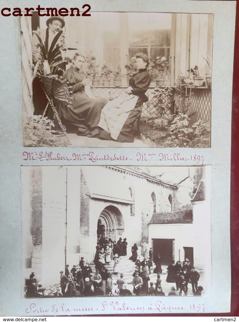 PHOTOGRAPHIE CHATEAUDUN 1897 SORTIE DE LA MESSE A L'EGLISE SAINT-VALERIEN FAMILLE HUBERT POINTDEDETTE MILLON - Chateaudun