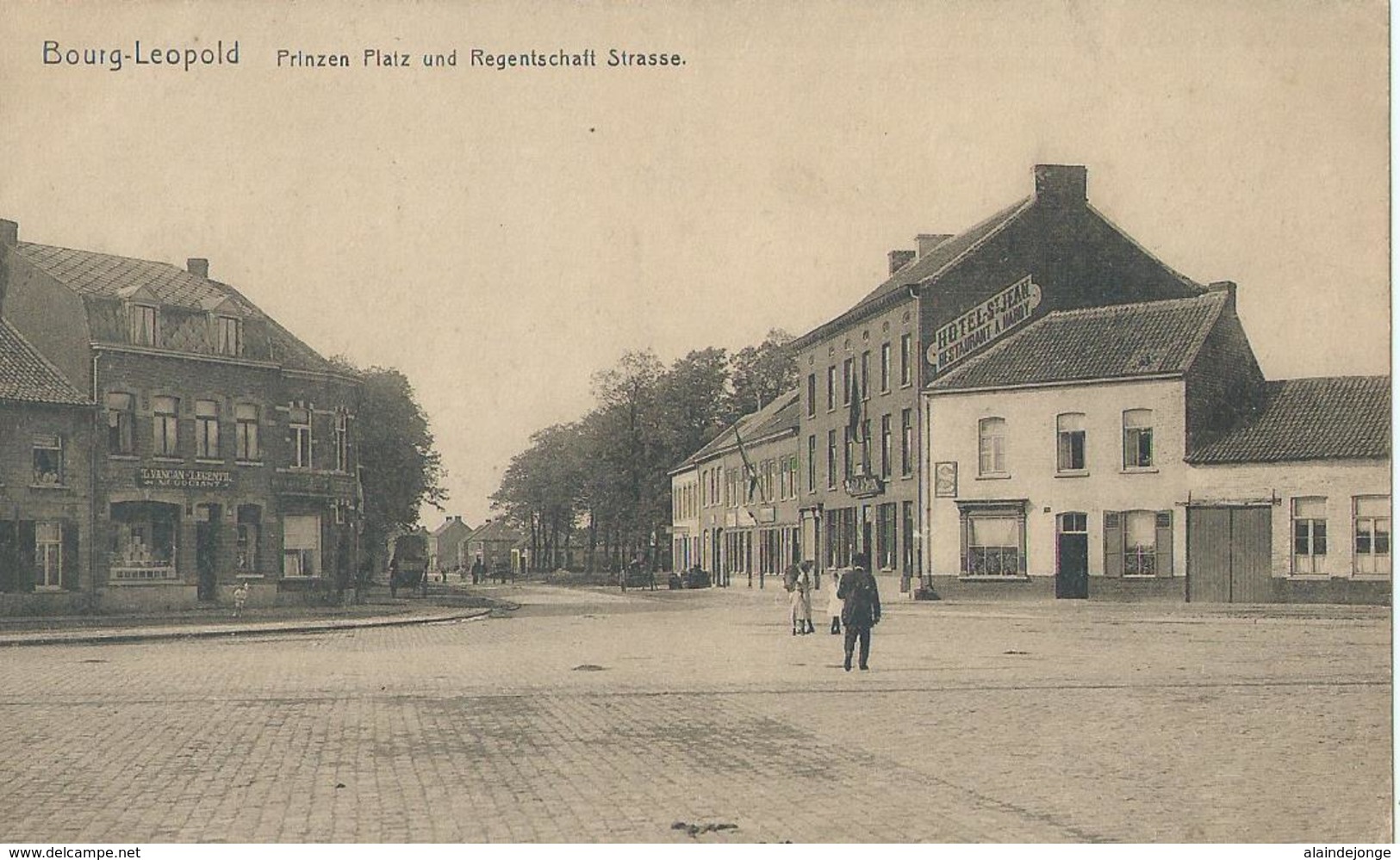 Bourg-Leopold  - Prinzen Platz Und Regentschaft Strasse - Hôtel St-Jean - 1917 - Leopoldsburg (Kamp Van Beverloo)