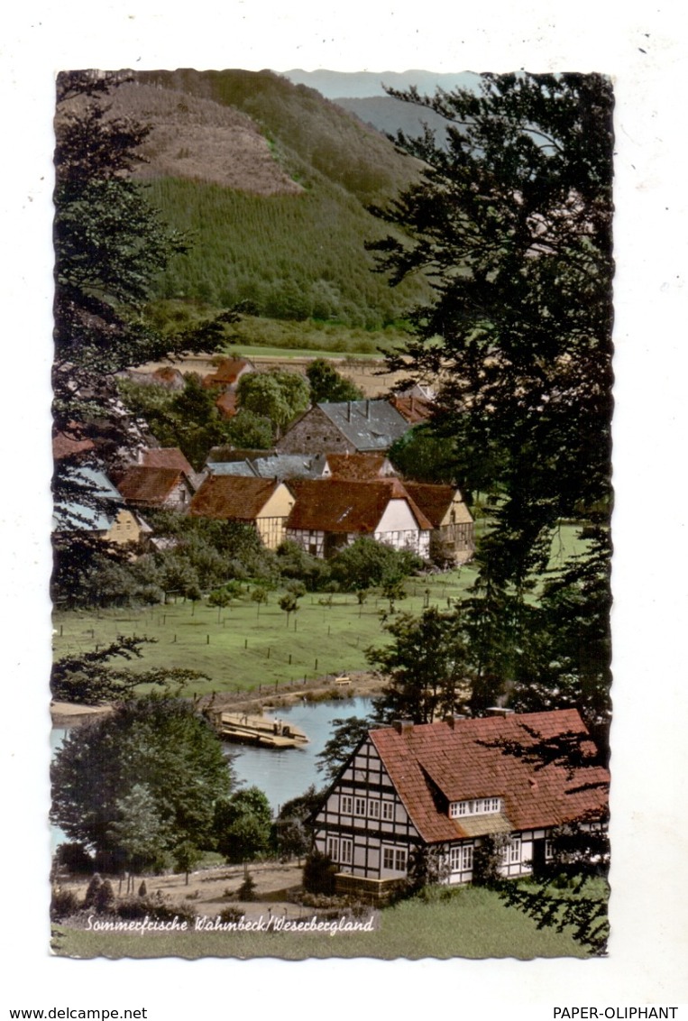 3417 BODENFELDE - WAHMBECK, Ortsansicht Mit Weserfähre, 1962 - Northeim