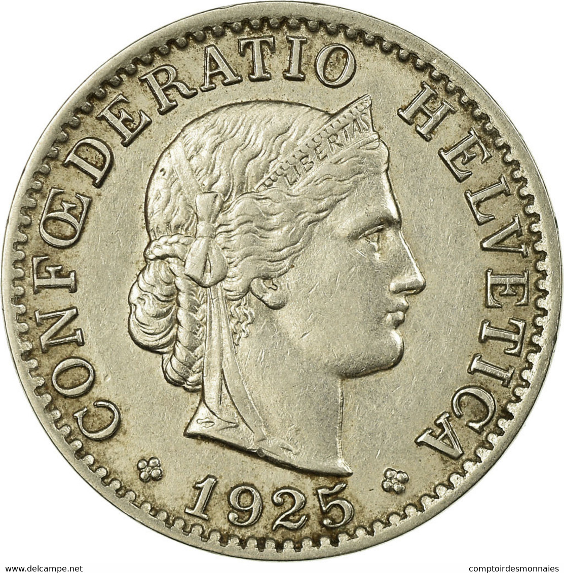 Monnaie, Suisse, 20 Rappen, 1925, Bern, TTB, Nickel, KM:29 - Autres & Non Classés