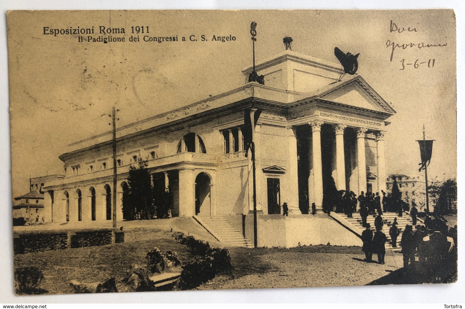 ESPOSIZIONI ROMA 1911  IL PADIGLIONE DEI CONGRESSI A C. S. ANGELO - Exhibitions