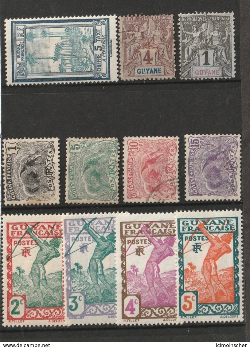 GUYANE - Lot 11 Timbres - Oblitérés