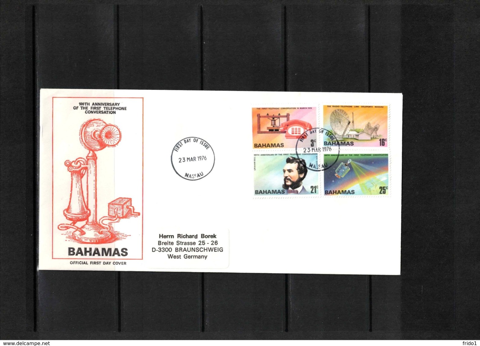 Bahamas 1976 100 Years Of First Telephone Line - Graham Bell FDC - Telecom