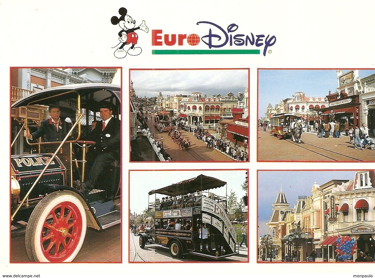 Etats-Unis. CPM. California. Anaheim. Disneyland. Euro Disney. Main Street (la Rue Principale) (5 Vues, Animée, Autos) - Anaheim