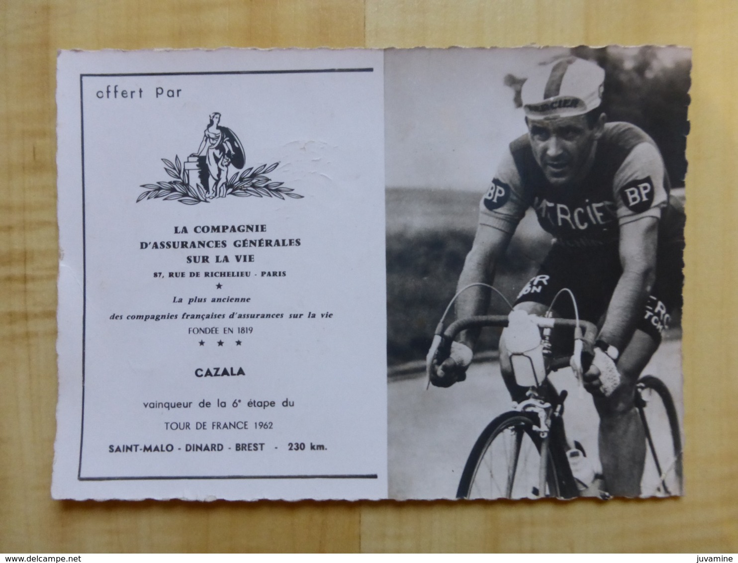 ROBERT CAZALA VAINQUEUR TOUR DE FRANCE 1962 SAINT MALO DINARD BREST - CYCLISME SPORT - Cyclisme