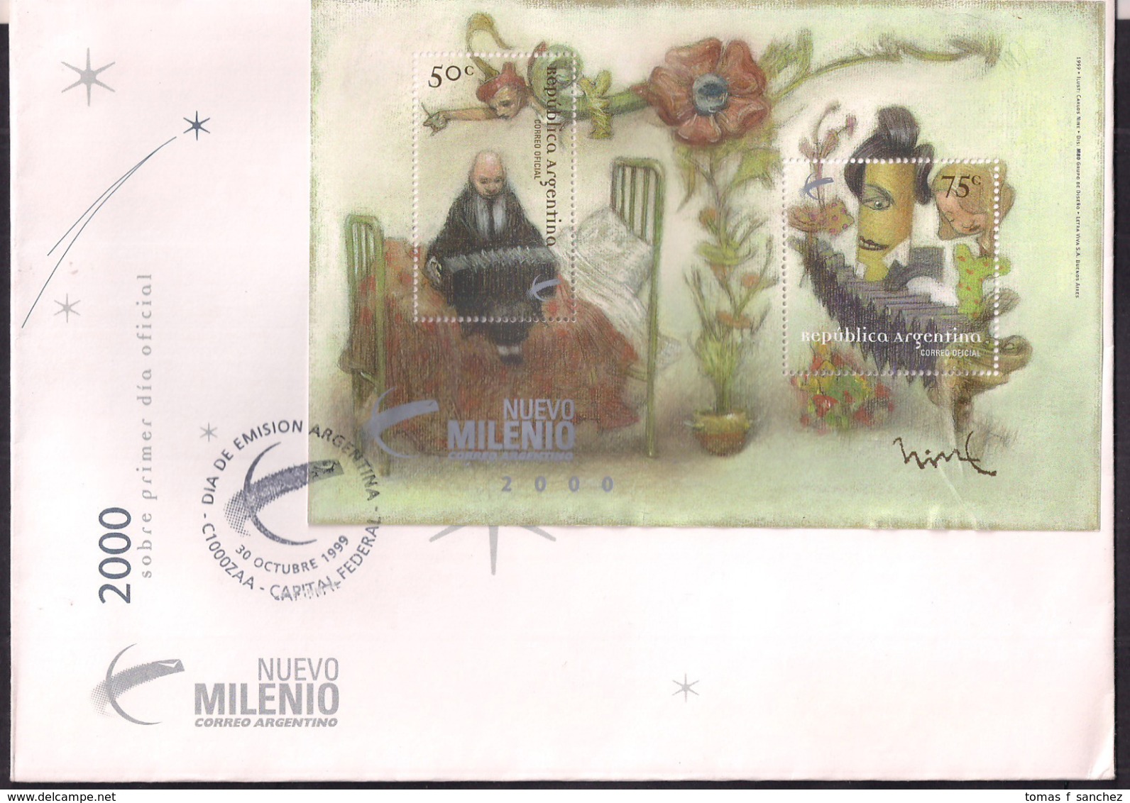 Argentina - 1999 - FDC - Musique Populaire - Tango - Bandoneon - FDC