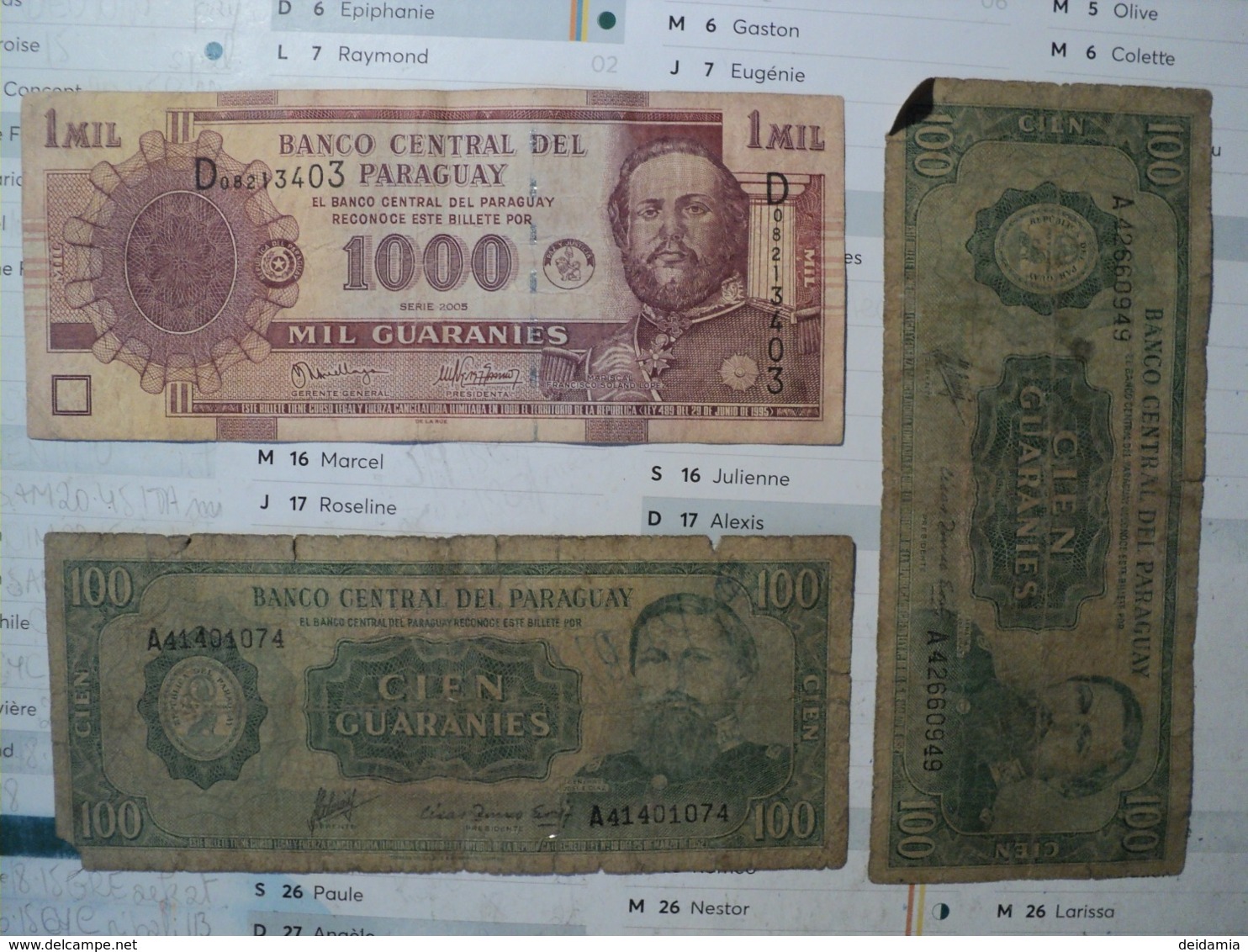 PARAGUAY. PAIRE DE BILLETS DE BANQUE DIFFERENTS. 100 ET 1000 GUARANIES - Paraguay