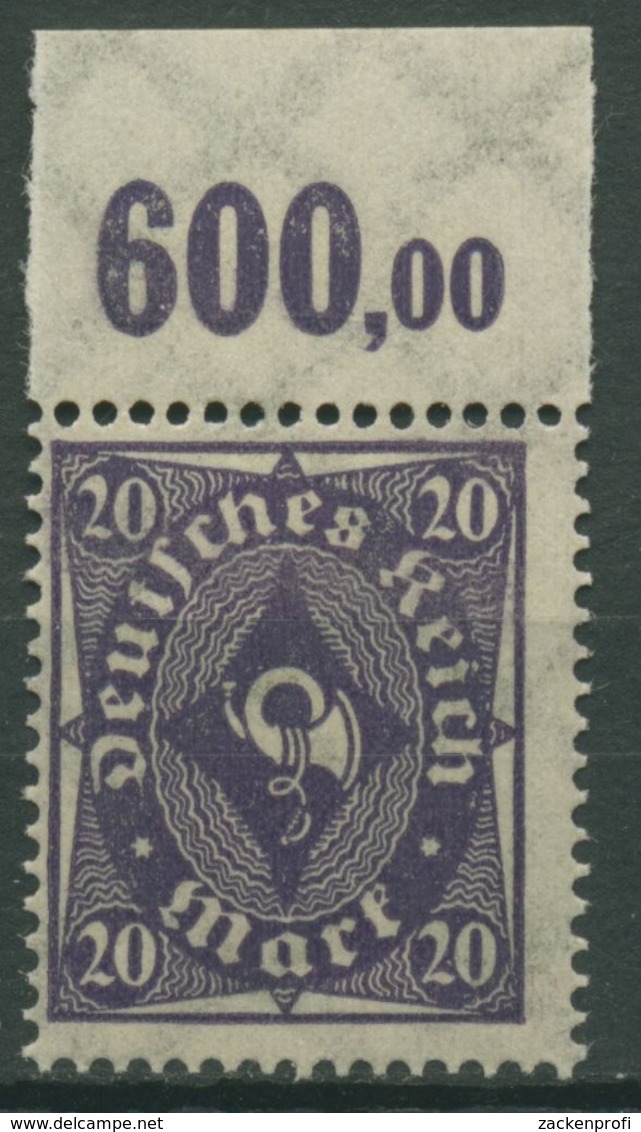 Deutsches Reich 1922/23 Posthorn Plattendruck Oberrand 230 P OR Postfrisch - Ungebraucht