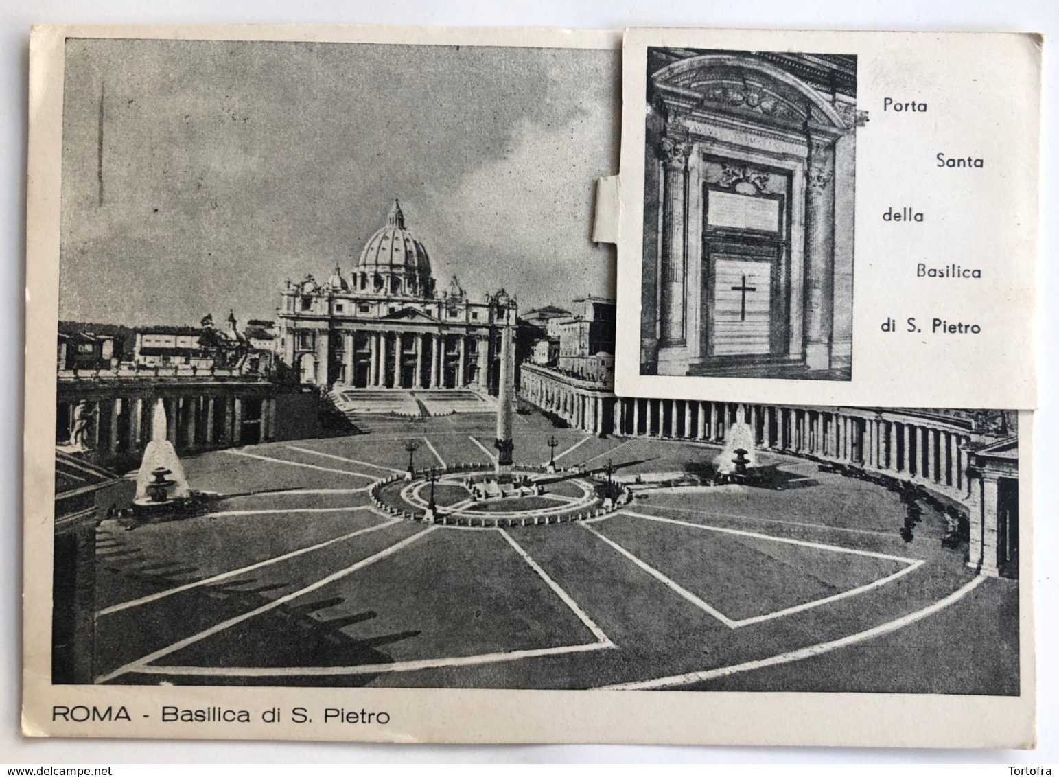 ROMA  BASILICA DI S. PIETRO CARTOLINA CON VALIGETTA  1950  ANNO SANTO - San Pietro