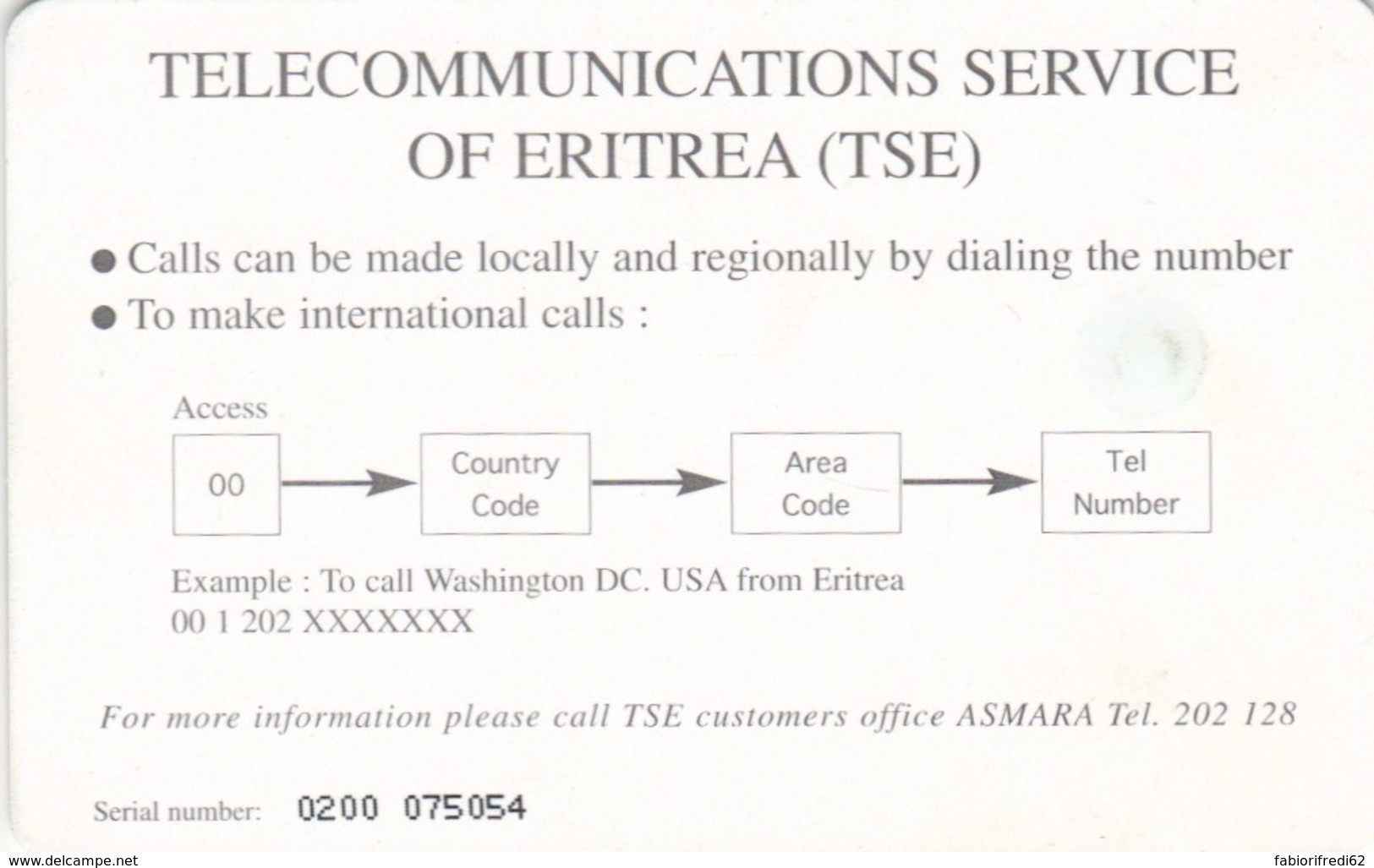 PHONE CARD-ERITREA (E48.22.4 - Eritrea