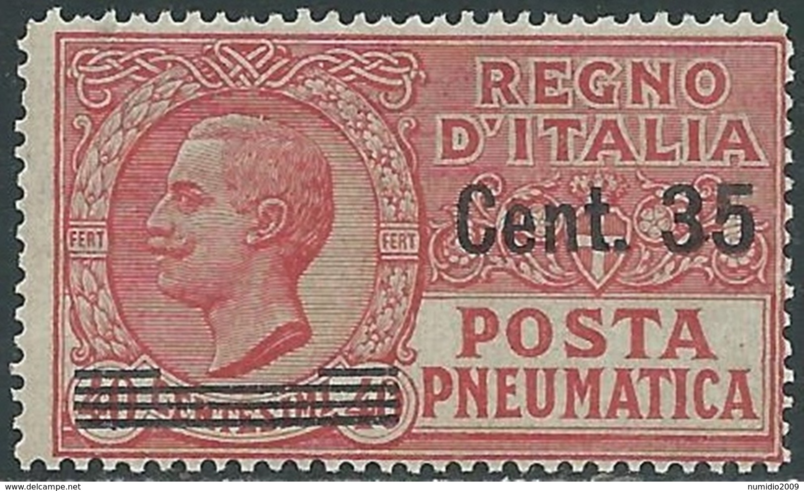 1927 REGNO POSTA PNEUMATICA SOPRASTAMPATO 35 SU 40 CENT MNH ** - RB5-9 - Pneumatic Mail