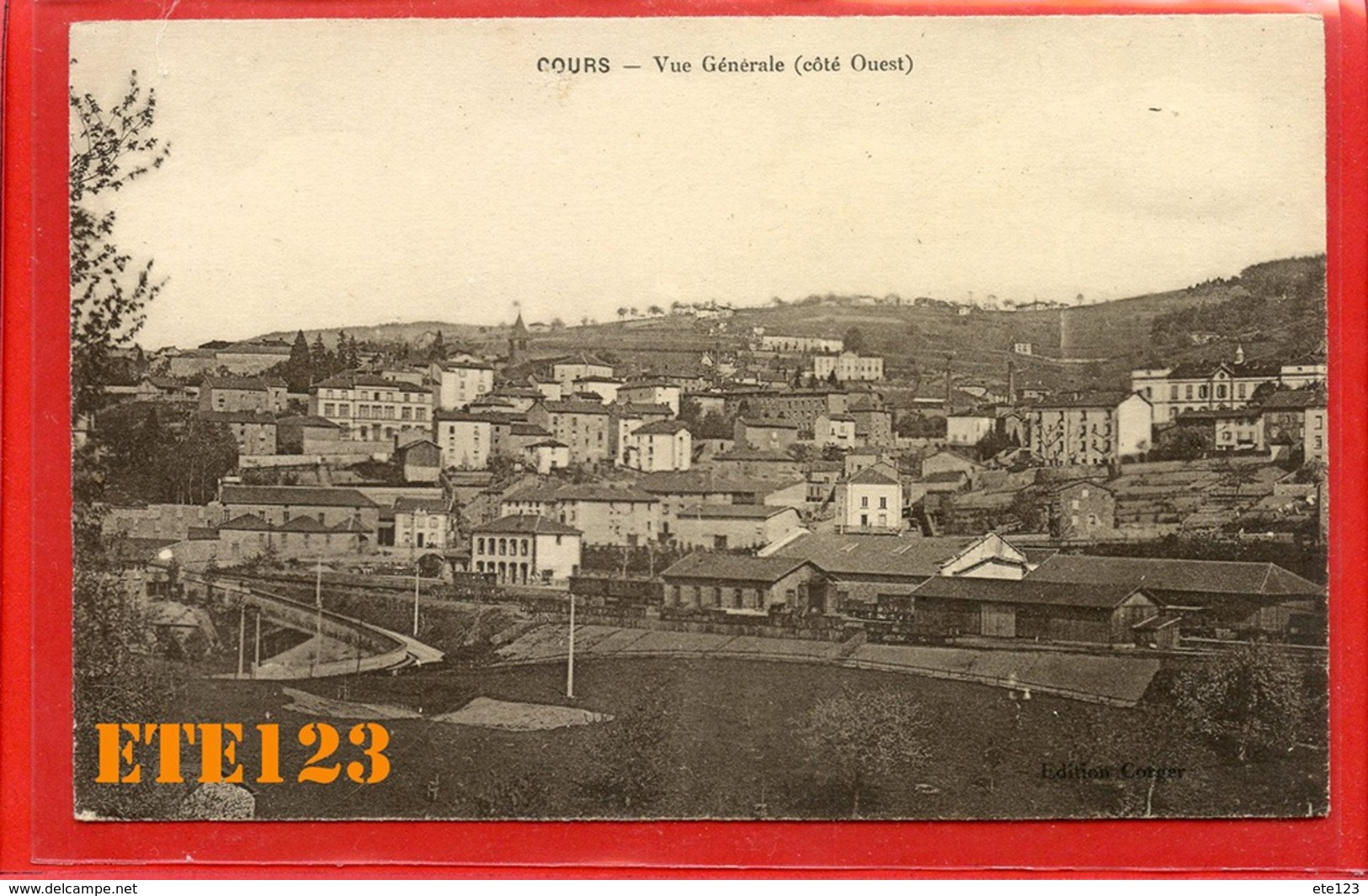 Cours - Vue Générale Coté Ouest - Chemin De Fer - Train 69 Rhône - Cours-la-Ville