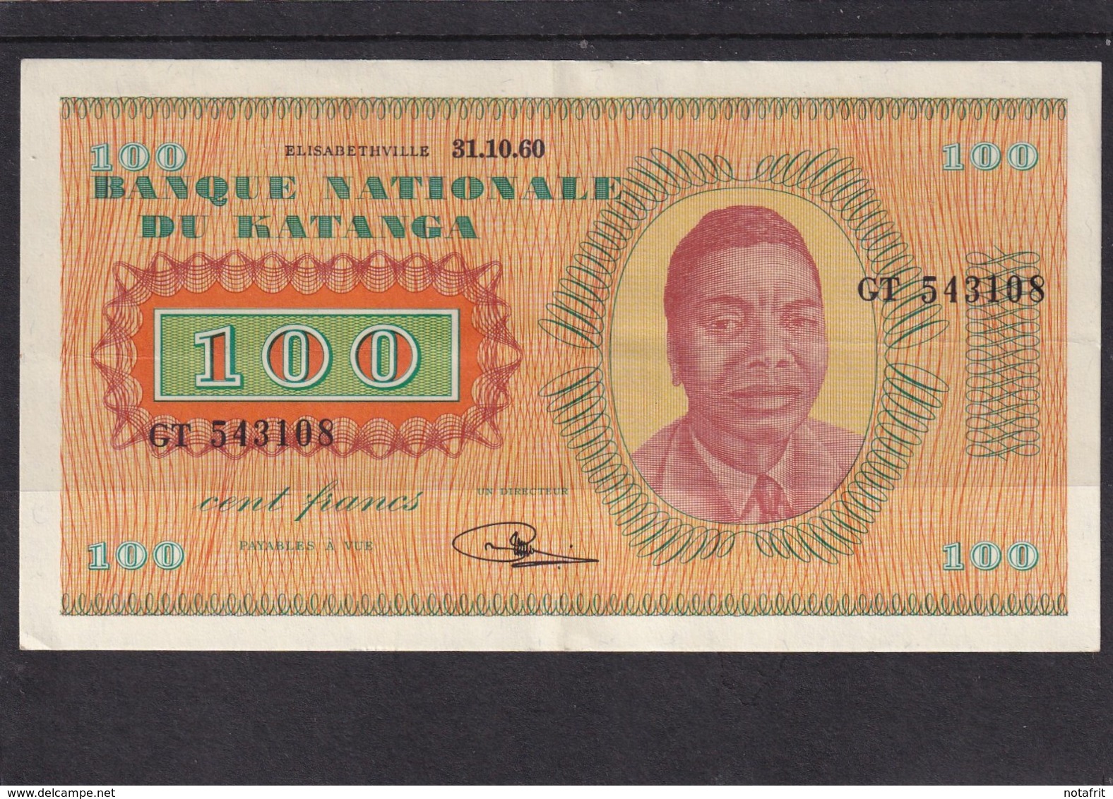 Congo Kongo Katanga  100 Fr 1960  AU - Otros – Africa