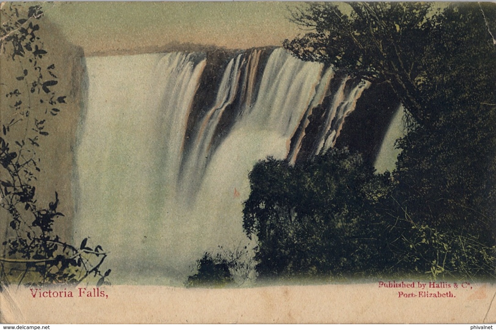 1910 SUDAFRICA , TARJETA POSTAL CIRCULADA , VICTORIA FALLS - Sudáfrica