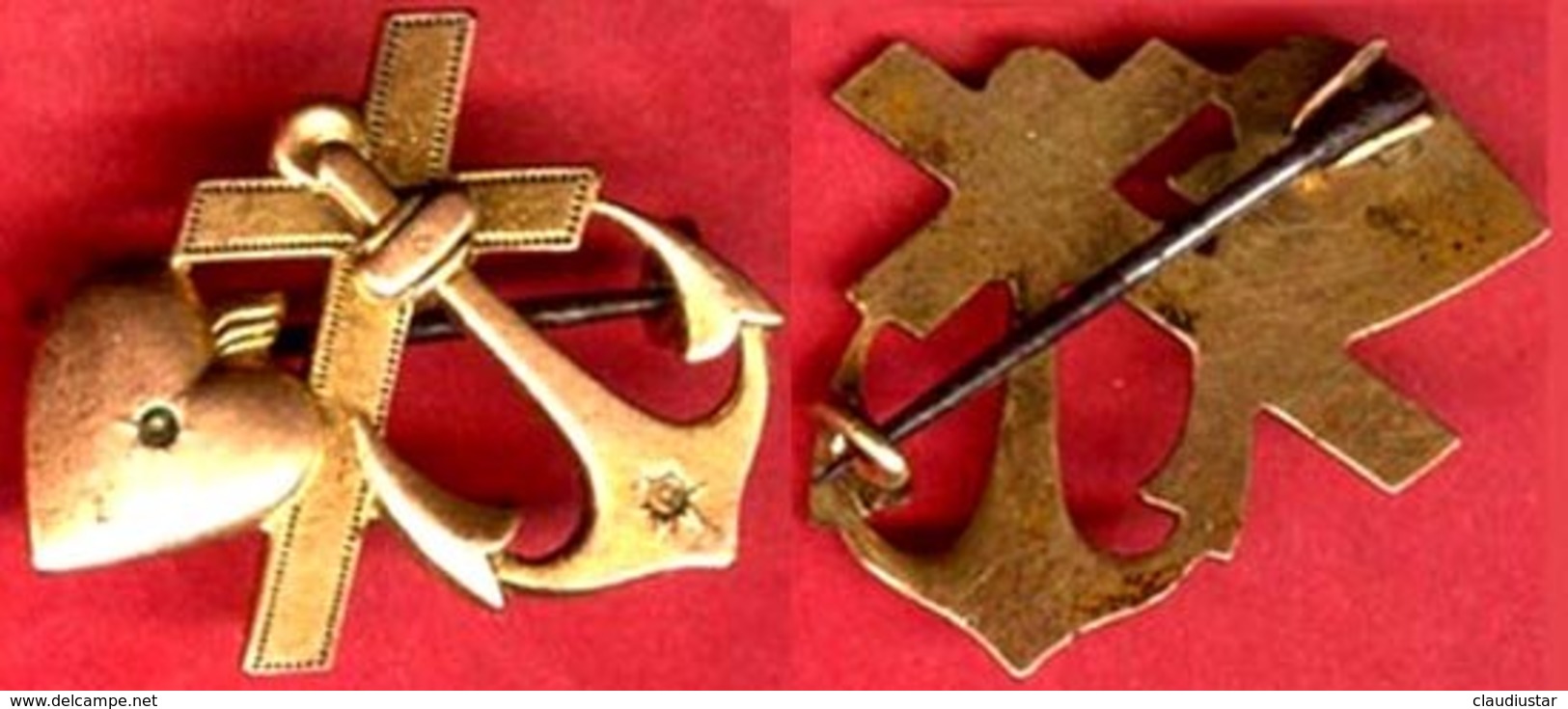 ** BROCHE  CROIX - ANCRE - COEUR ** - Godsdienst & Esoterisme