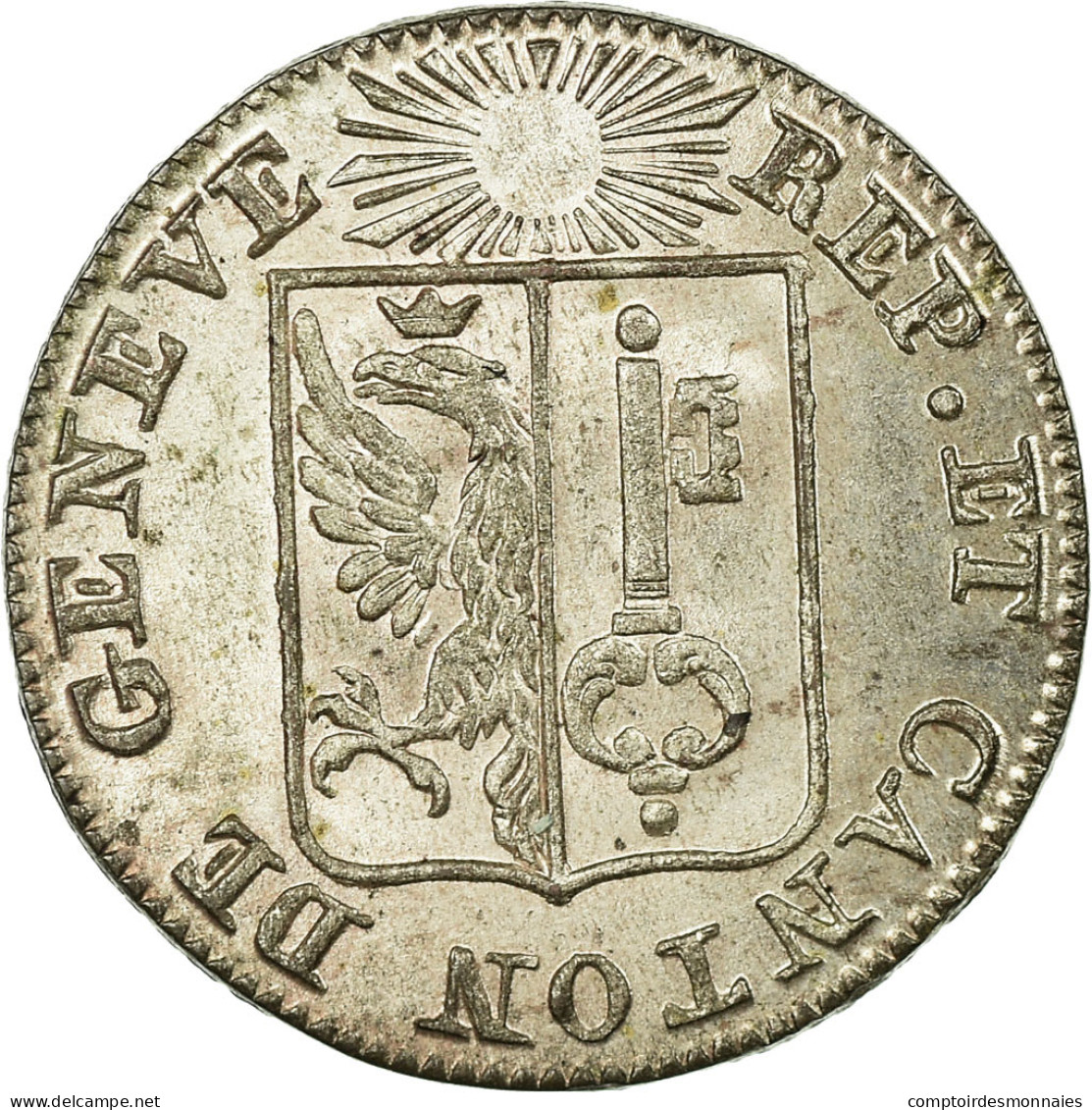 Monnaie, SWISS CANTONS, GENEVA, Sol, 1833, SPL, Billon, KM:120 - Autres & Non Classés