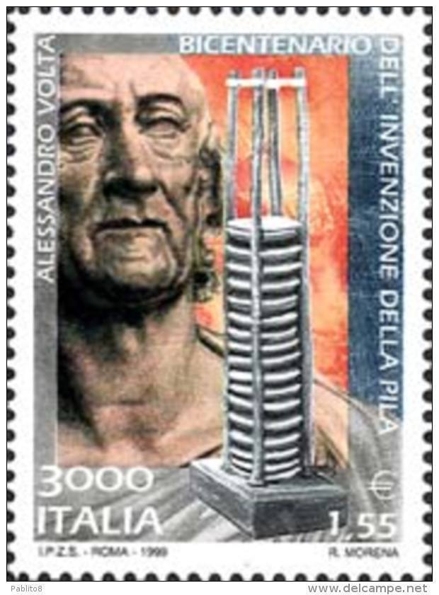 ITALIA REPUBBLICA ITALY REPUBLIC 1999 PILA DI ALESSANDRO VOLTA MNH - 1991-00:  Nuovi