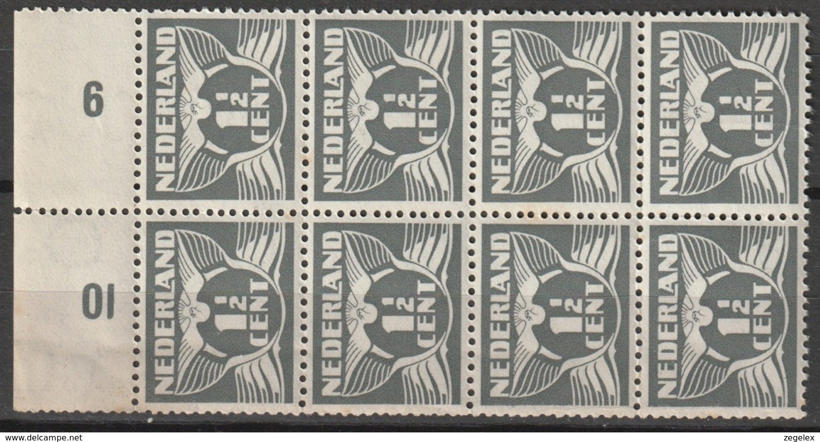 1926-1935 Vliegende Duif Veldeel Met Randnummers NVPH 172b Original Gum, No Hinges - Unused Stamps