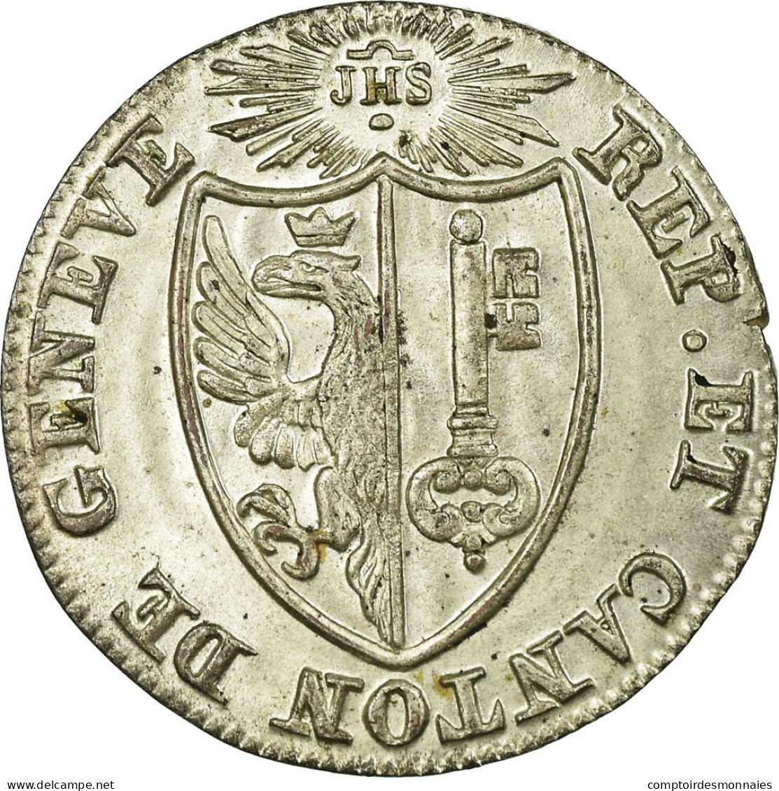 Monnaie, SWISS CANTONS, GENEVA, 1-1/2 Sol, 1825, SPL, Billon, KM:121 - Autres & Non Classés