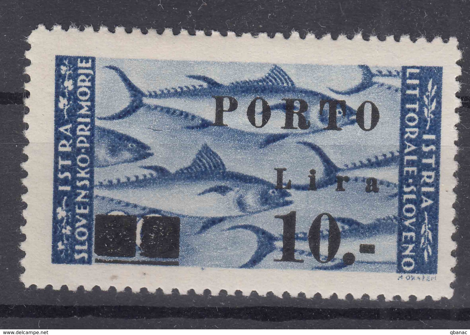 Istria Litorale Yugoslavia Occupation, Porto 1946 Sassone#17 Overprint II, Mint Hinged - Occup. Iugoslava: Istria