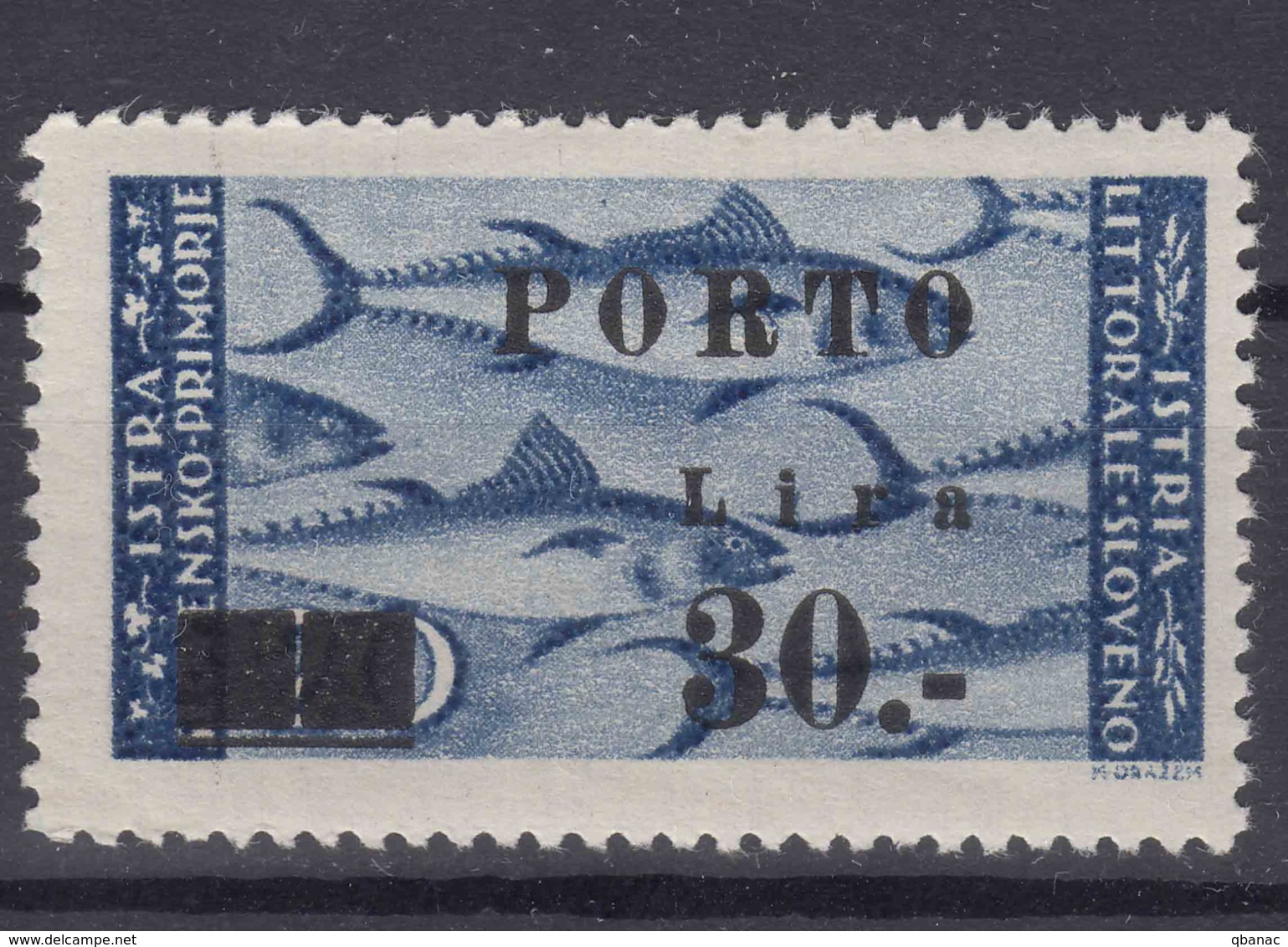 Istria Litorale Yugoslavia Occupation, Porto 1946 Sassone#19 Overprint II, Mint Hinged - Occ. Yougoslave: Istria