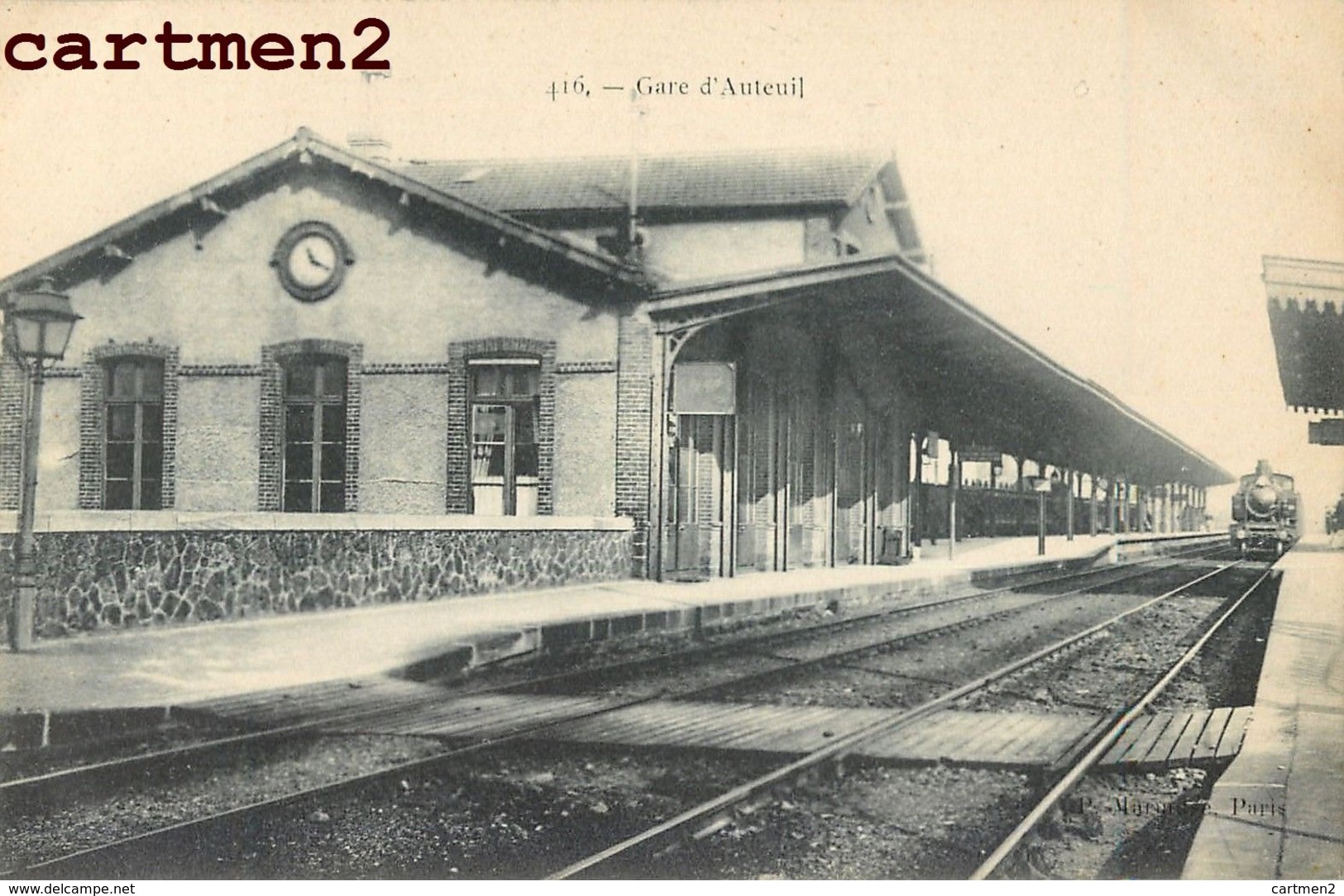 PARIS LA GARE D'AUTEUIL TRAIN LOCOMOTIVE STATION 75016 - District 16