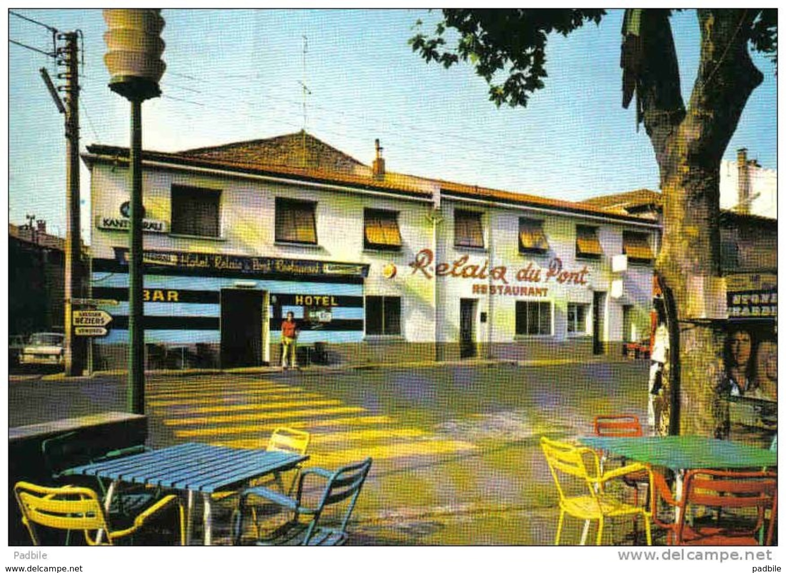 Carte Postale 34.  Serignan  Hotel-Restaurant  "Relai Du Pont"  E. Gachet Prop.    Trés Beau Plan - Other & Unclassified