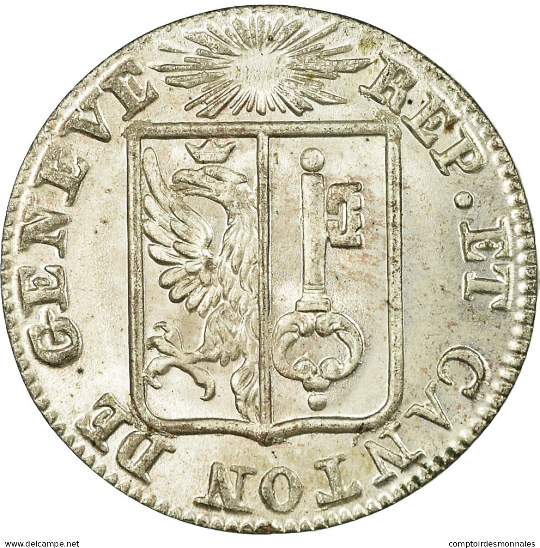 Monnaie, SWISS CANTONS, GENEVA, Sol, 1833, SPL, Billon, KM:120 - Other & Unclassified