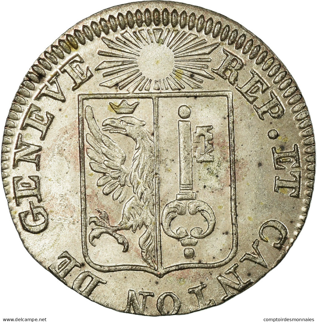 Monnaie, SWISS CANTONS, GENEVA, Sol, 1833, SUP+, Billon, KM:120 - Autres & Non Classés