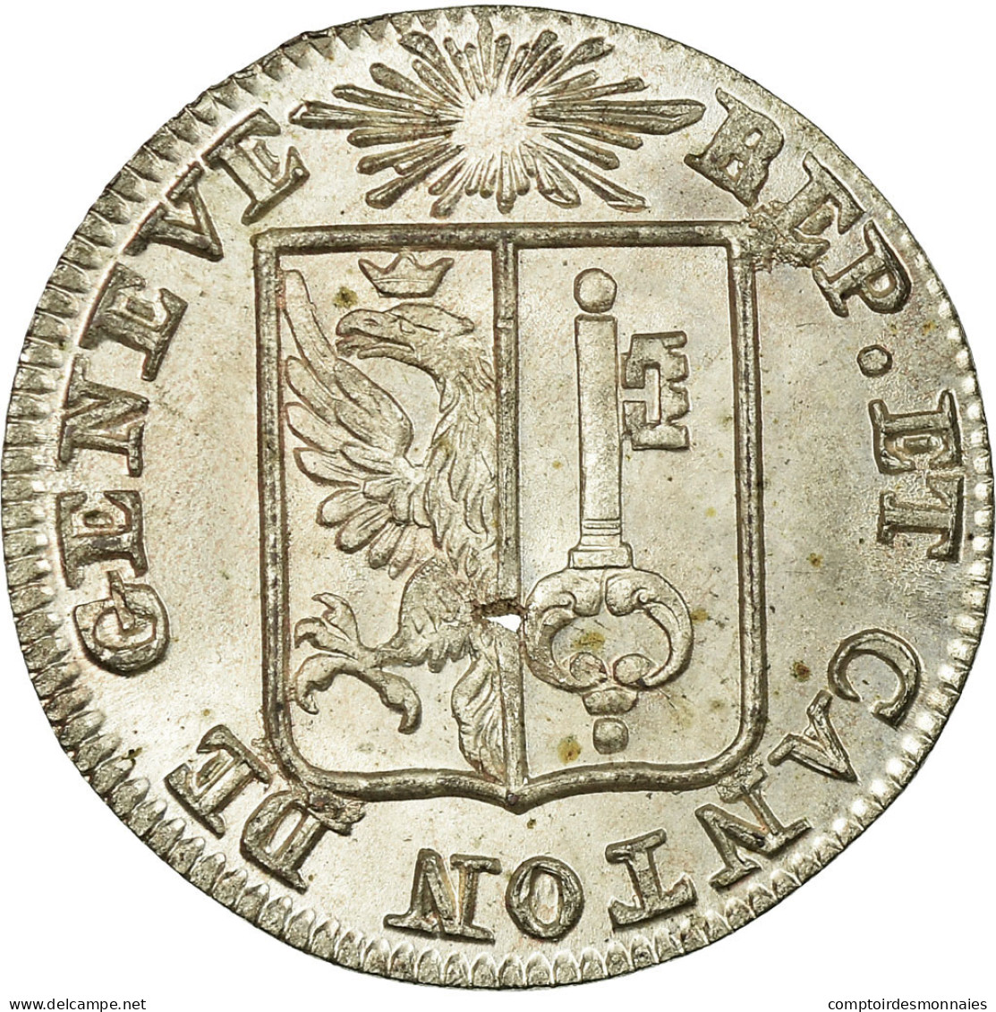 Monnaie, SWISS CANTONS, GENEVA, Sol, 1833, SPL, Billon, KM:120 - Autres & Non Classés