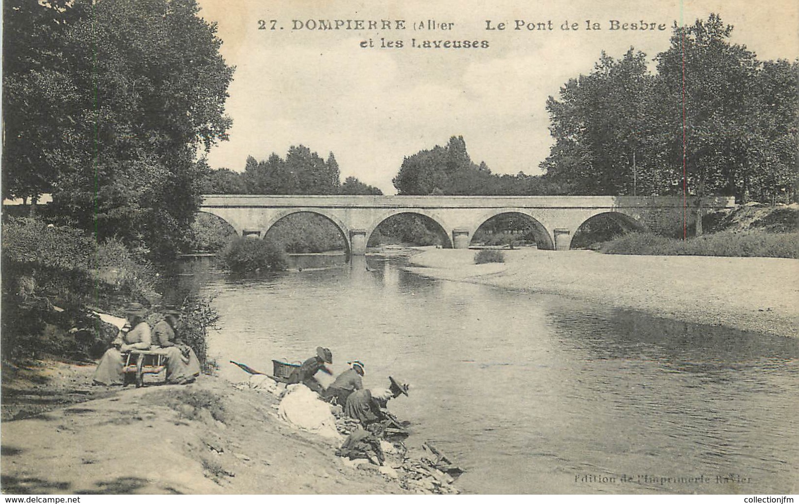 / CPA FRANCE 03 "Dompierre, Le Pont De La Besbre Et Les Laveuses" - Andere & Zonder Classificatie