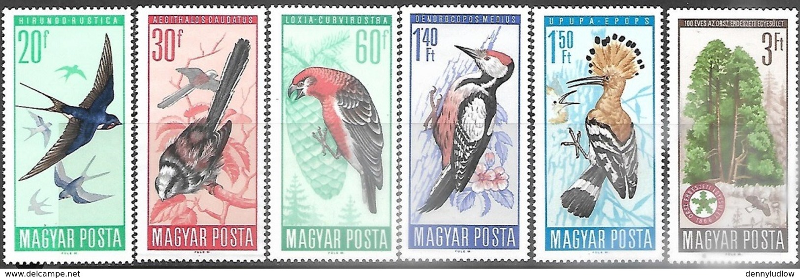 Hungary  1966     Sc#1746-51 Birds Set  MNH   2016 Scott Value $4.05 - Unused Stamps